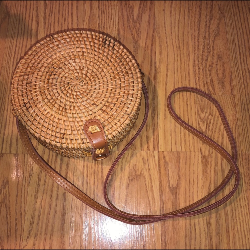 Urban Outfitters Round Woven Straw Bag
